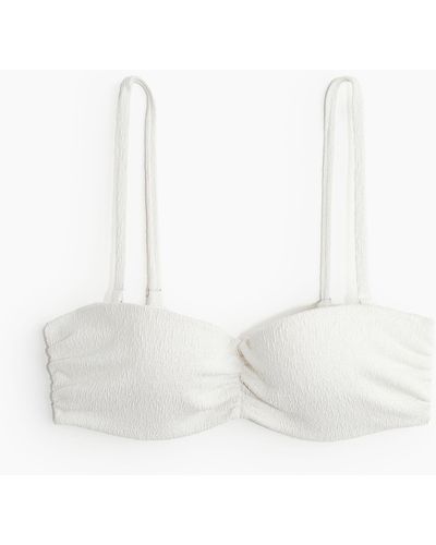 H&M Wattiertes Balconette-Bikinitop - Weiß