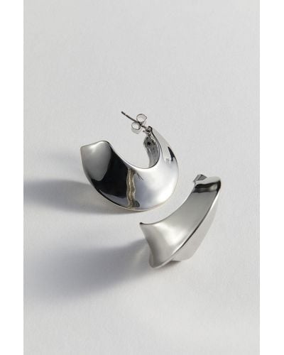 H&M Hoop-Ohrringe mit spitzer Kante - Grau