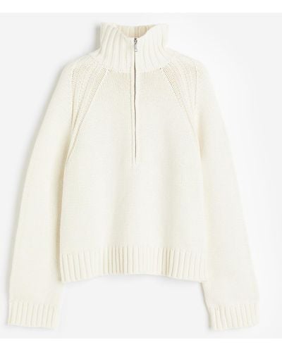 H&M Pullover mit Reissverschluss - Weiß