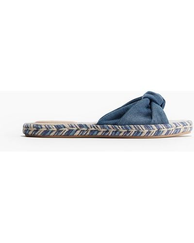H&M Espadrille-slippers Met Geknoopt Detail - Blauw