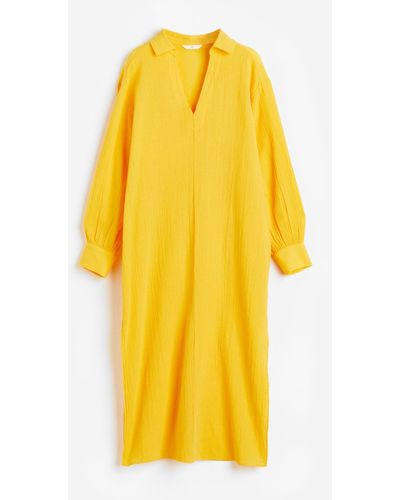 H&M Kleid mit Kragen - Gelb