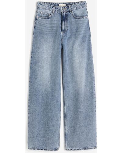 H&M Wide Regular Jeans - Blau