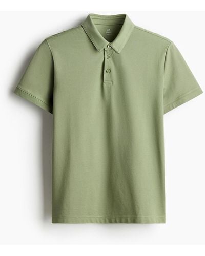 H&M COOLMAX Poloshirt Slim Fit - Grün