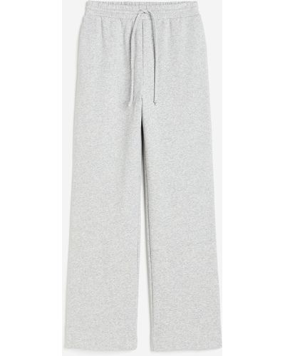 H&M Weite Sweatpants - Weiß
