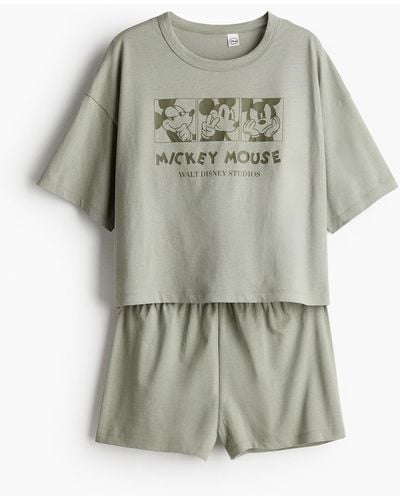 H&M Bedruckter Pyjama - Grau