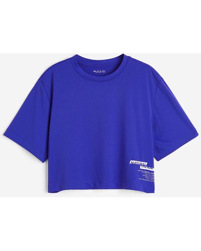 H&M DryMove Kurzes Sportshirt - Blau