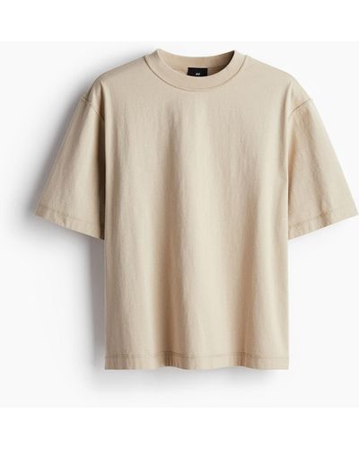 H&M Kastiges T-Shirt im Washed-Look - Natur