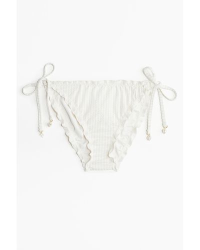 H&M Tie-Tanga Bikinihose - Weiß
