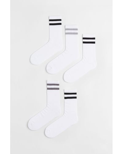 H&M Chaussettes, lot de 5 paires - Blanc