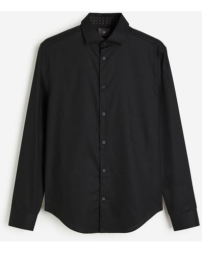 H&M Overhemd Van Premium Cotton - Zwart