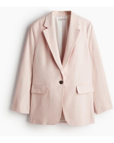 H&M Blazer aus Leinenmix - Pink