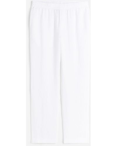 H&M Pantalon en lin Regular Fit - Blanc