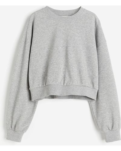 H&M Cropped Sweatshirt - Grau