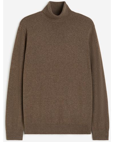 H&M Fijngebreide Coltrui - Bruin