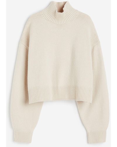 H&M Oversized Pullover mit Turtleneck - Weiß