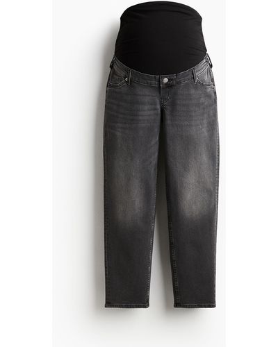 H&M MAMA Straight Ankle Jeans - Schwarz