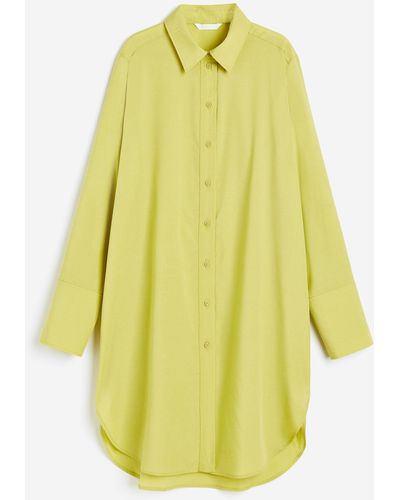 H&M Robe chemise en lyocell mélangé - Jaune