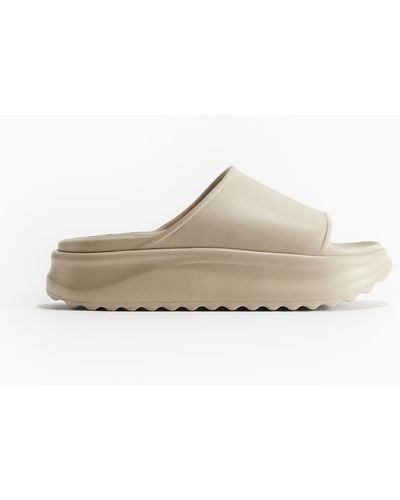 H&M Badslippers Met Plateauzool - Wit