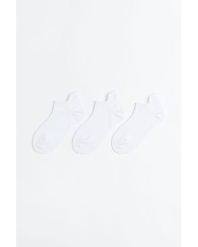 H&M Lot de 3 paires de chaussettes de sport DryMove - Blanc
