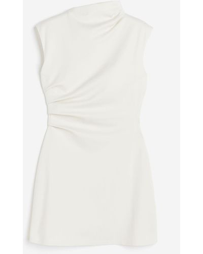 H&M Drapiertes Kleid - Weiß