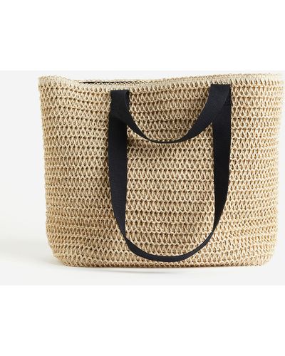 H&M Sac shopping en paille - Neutre