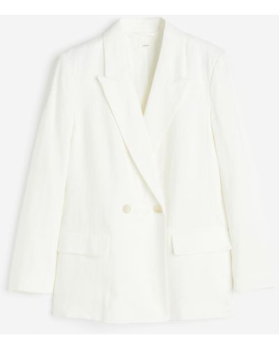 H&M Zweireihiger Blazer - Weiß