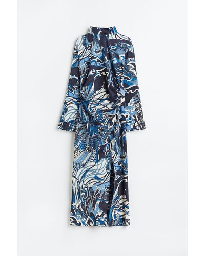 H&M Kleid mit Raffungen - Blau