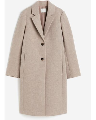 H&M Manteau en twill à fermeture droite - Neutre