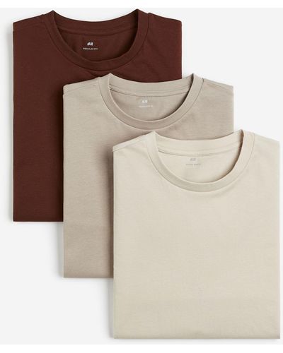 H&M Set Van 3 T-shirts - Naturel