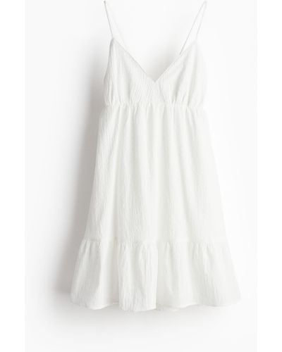 H&M Open-back crêpe dress - Weiß