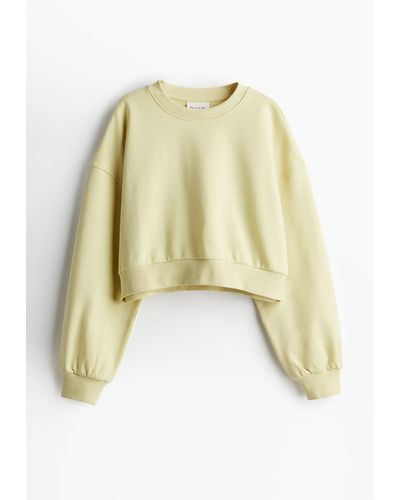 H&M Cropped Sweatshirt - Gelb