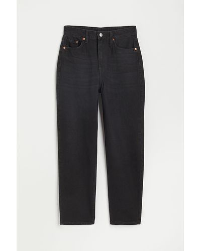 H&M Mom Loose Fit Ultra High Jeans - Schwarz