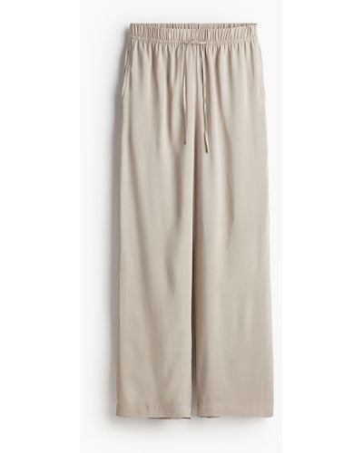 H&M Pantalon large avec taille élastique - Neutre