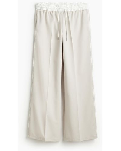 H&M Pantalon large avec taille élastique - Blanc