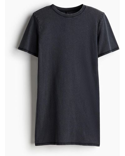 H&M T-Shirt-Kleid mit Schulterpolstern - Schwarz