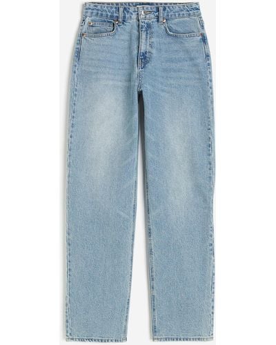 H&M Tapered High Jeans - Blauw