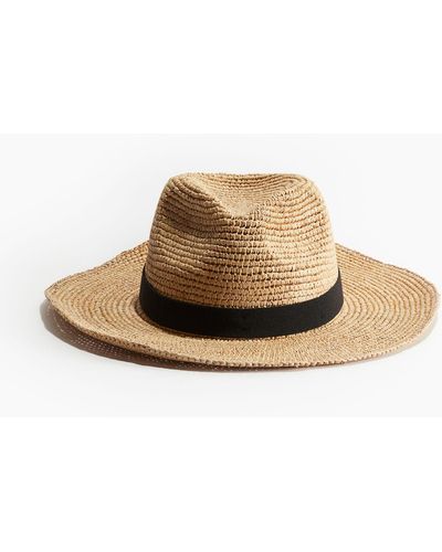 H&M Chapeau fédora pliable en paille - Neutre