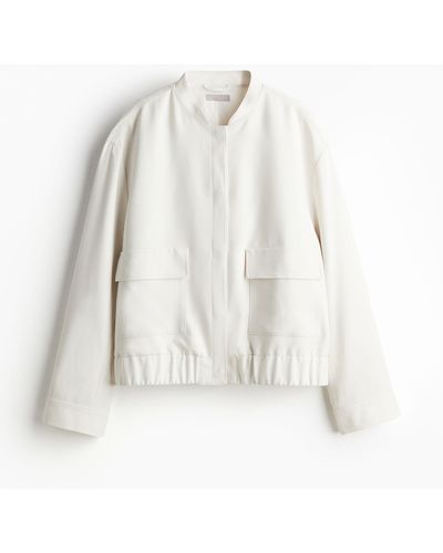 H&M Oversized Jacke aus Twill - Weiß