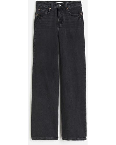 H&M Wide High Jeans - Zwart