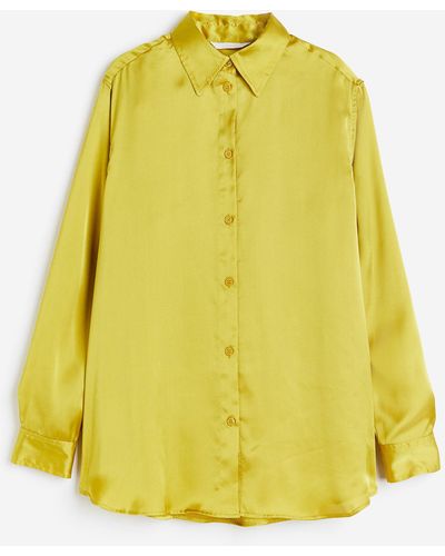 H&M Bluse in Oversize-Passform - Gelb