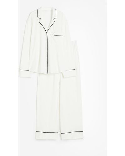 H&M Zweiteiliger Pyjama - Weiß
