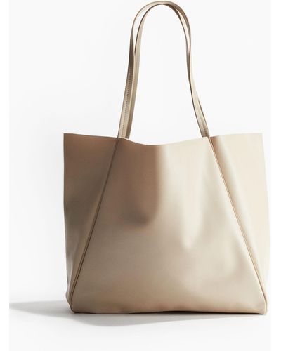 H&M Shopper mit Beschichtung - Natur