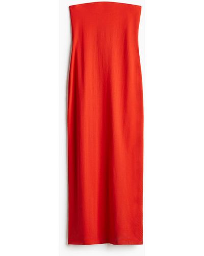 H&M Bodycon-Kleid im Bandeau-Schnitt - Rot