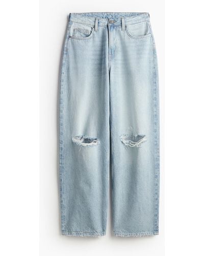 H&M Baggy High Jeans - Blau