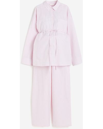 H&M MAMA Pyjama Before & After en coton - Rose