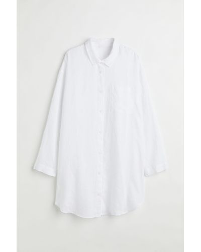 H&M Leinen-Nachthemd - Weiß