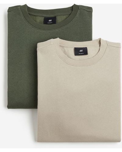 H&M 2er-Pack Sweatshirts in Loose Fit - Braun