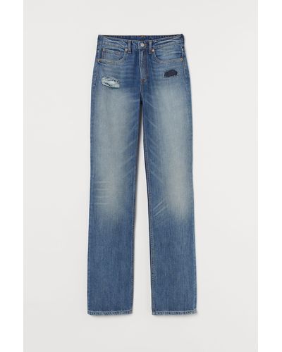 H&M Straight Regular Jeans - Blau