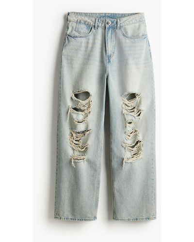 H&M Baggy Low Jeans - Blauw