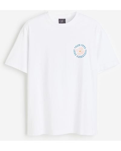 H&M T-shirt imprimé Loose Fit - Blanc